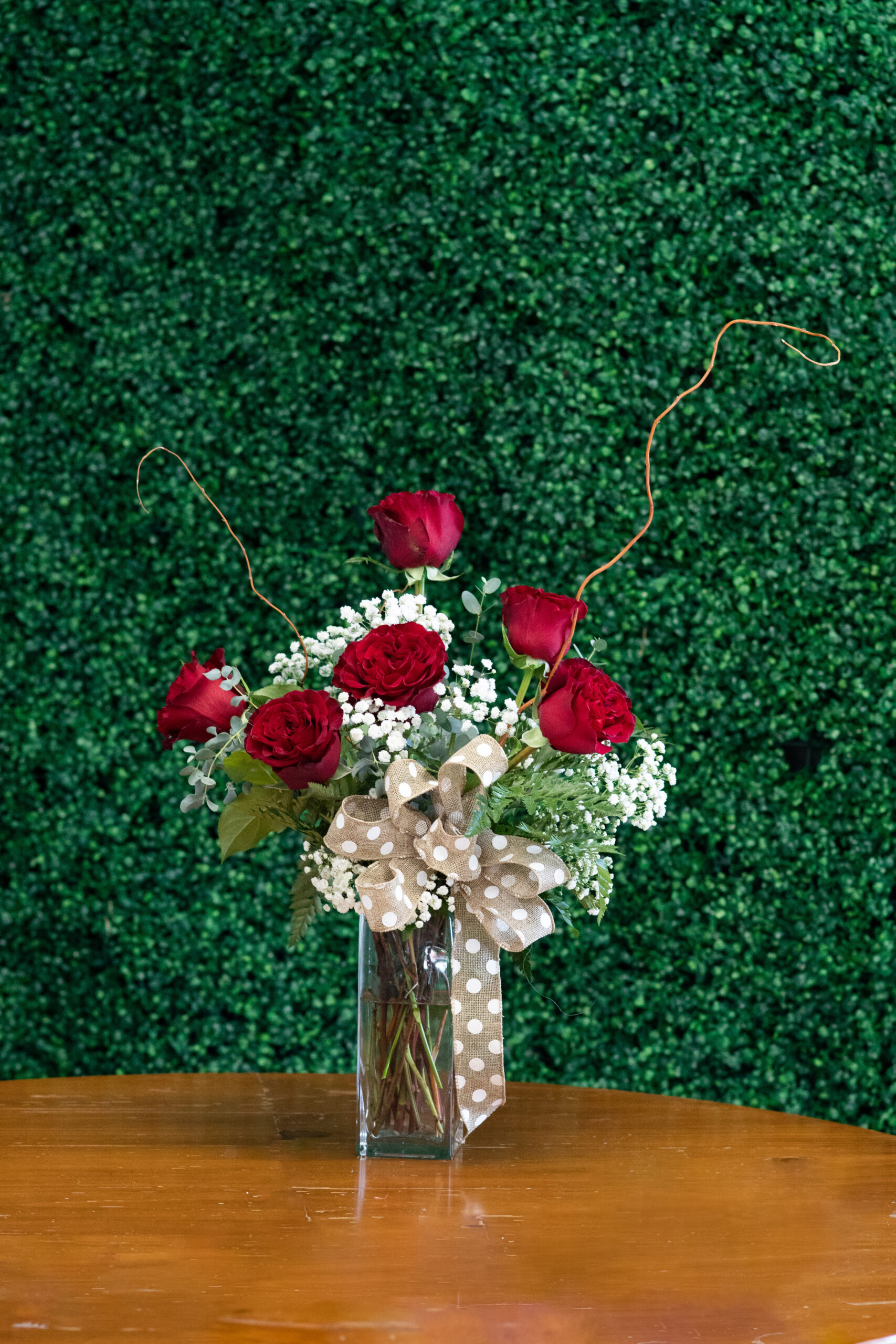 Six rose arrangment $59.99 (choose colors, 2 allowed)